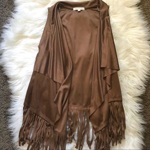 Boho Fringe Faux Suede Vest